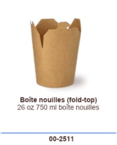 Boîte nouilles (fold-top}
